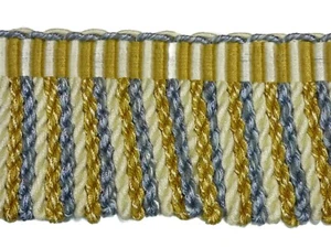 Conso Trim Imperial 21982 IC3 GOLD BLUE NATURAL Decorative Bullion Fringe BTY - Picture 1 of 2
