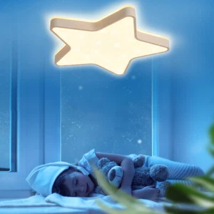 Lampada da soffitto LED bambini camera telecomando stella design luce dimmerabile nuova - Foto 1 di 16