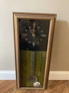 Vintage Framed Wall Clock German Medieval Jewelry Theme - Picture 1 of 12
