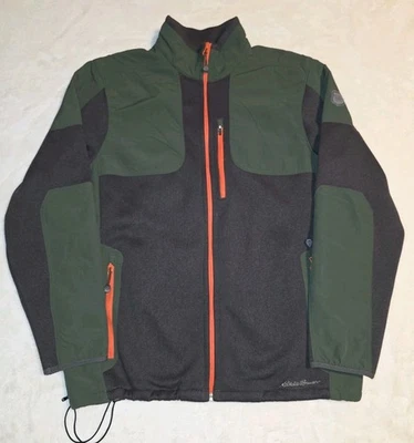 Chaqueta Eddie Bauer Para Hombre Talla Grande Verde Naranja Tienda Deportiva Vellón Caza Cremallera Completa Foto 1 de 4