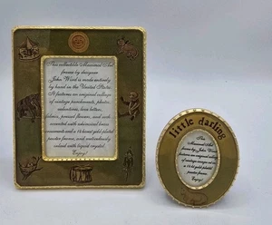 J Wind 14kt Gold Plate Pewter Picture Frames Set 2 Circus & Little Darling Baby  - Picture 1 of 8