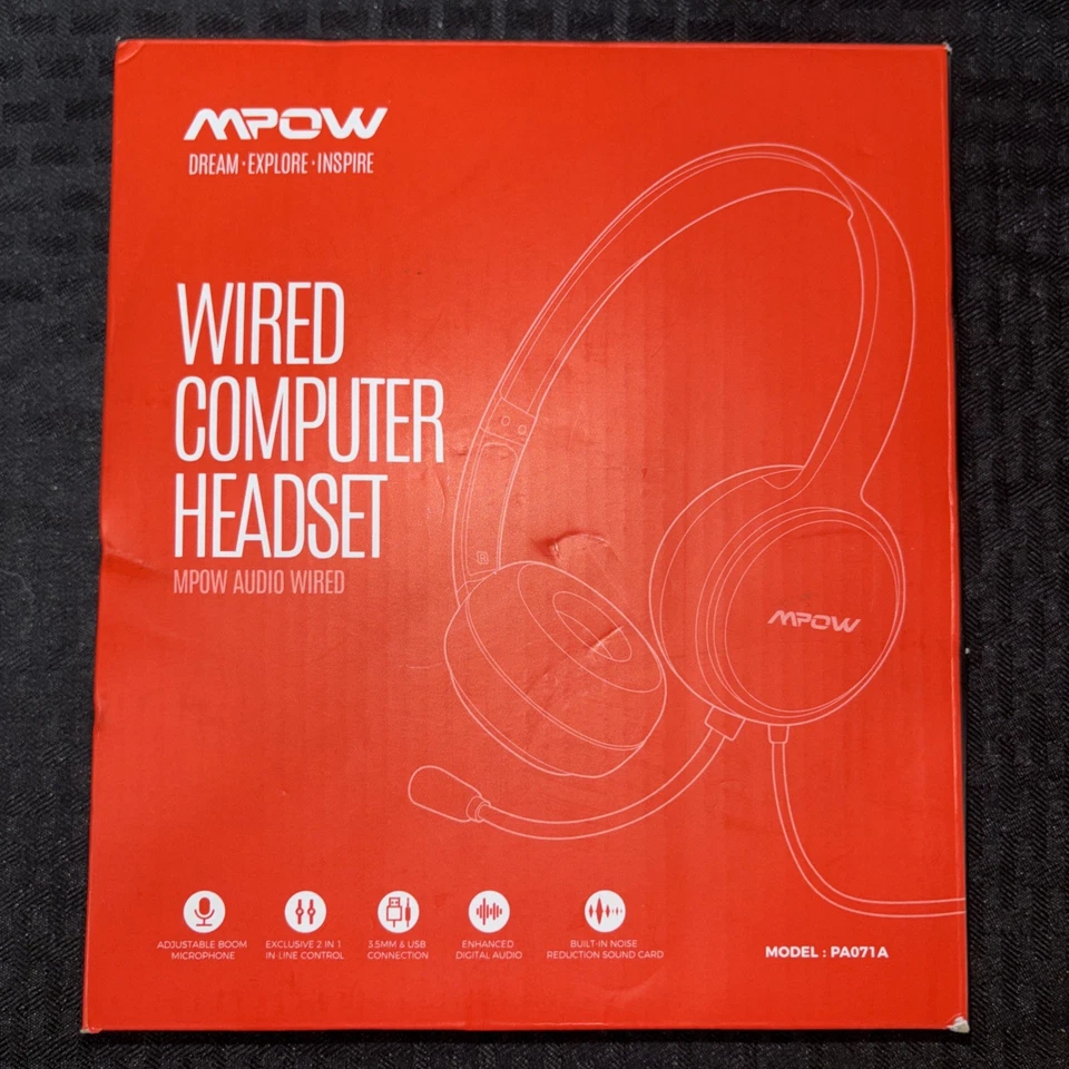 Auriculares con cable Mpow Ear-Pad - negros (modelo PA071A Foto 1 de 2