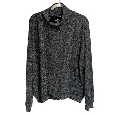 Suéter Pullover Andrew Marc Sport Mujer 3X Negro Plata Brillo Cuello Simulado Foto 1 de 4