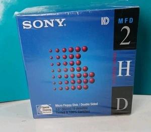 Sony HD IBM Formatted MFD 2 Micro Floppy Disk 2-Sided 10 Pack 2HD New Sealed Box - Picture 1 of 6