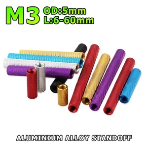 M3 Außendurchmesser 5 mm Aluminiumlegierung gerändelt Abstandshalter Gewinde Hülse Muttern Verbinder - Bild 1 von 7