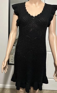 Blue ivy Crocheted Black Gorgeous Dress NWT Clubbing, Beach, Evening Out. - Picture 1 of 9