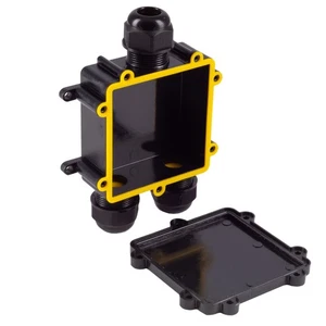 Outdoor Abzweigdose wasserdicht IP68 Schutzklasse schwarz große Box 3-fach 1x2 - Picture 1 of 2