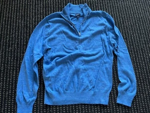 J Crew Mens Blue Half Zip Sweater Long Sleeve Mock Neck Cotton Size S NWOT - Picture 1 of 6