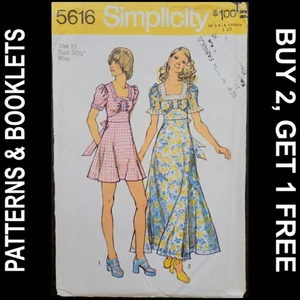 Abito Vintage Semplicità in 2 Lunghezze Motivo #5616 Taglia 10 TAGLIATO - Foto 1 di 6