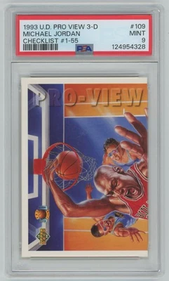 Michael Jordan 1993-94 Upper Deck Pro View 3-D Checklist PSA 9 #109 Chicago - Image 1 of 2