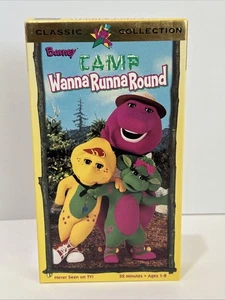 Barney's Camp WannaRunnaRound Classic Collection VHS 1997 Rare Box Art - Foto 1 di 12