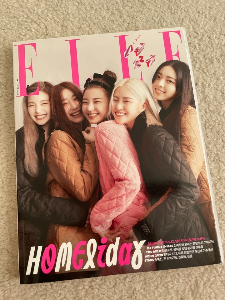 ELLE Korea Magazine 2020-12 December [ITZY] KPOP Ryujin, Yeji, Yuna, Chaeryong - Image 1 of 4