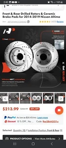 Nissan altima 2014-19 brake pads and rotors - Picture 1 of 4