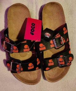 Cleveland Browns FOCO NFL Womens Team Logo Double Buckle Sandal - XL(11/12) - Picture 1 of 6
