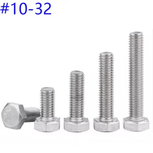 #10-32 UNF Fine Thread Stainless Steel Hex Head Bolts Hex Head Cap Screws DIN933 - Picture 1 of 4
