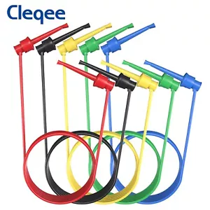 Cleqee Silicone Test Leads Mini Grabber to Mini Grabber Test Cable Wire 5 Colors - Picture 1 of 11
