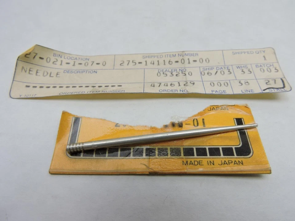 275-14116-01 новый из старых запасов игольчатый карбюратор Yamaha YZ125c MX125C RT1 RT1 MX S102u - Изображение 1 из 1