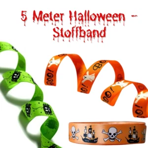 5 Meter (0,60€/M) Halloween Geschenk-Stoffband verschiedene Varianten für Kinder - Bild 1 von 9