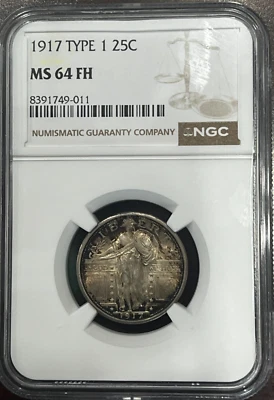 1917 Standing Liberty Quarter Type 1 MS64 FH NGC - Image 1 of 4