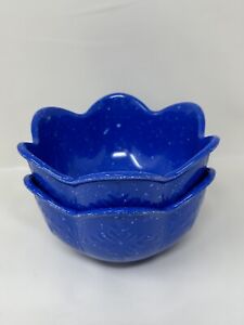Pioneer Woman Cobalt Blue  6 1/2 Inch Salad / Soup Bowls ~ Set Of 2