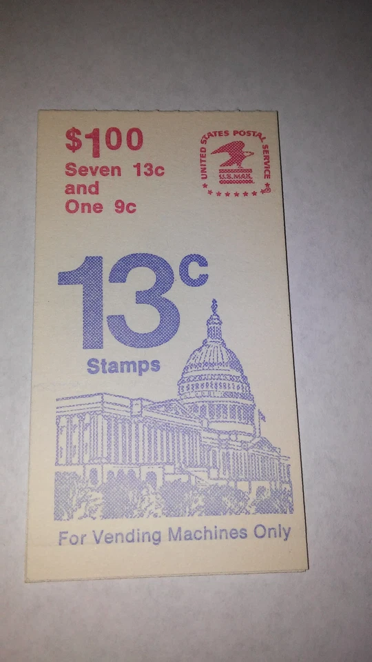1977 9c Flag Over Capitol and 13c Capitol Dome, booklet of 8 stamps  U.S. #1623a - Image 1 of 4
