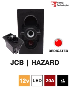 Base Interruptor basculante Carling 273.505 serie V JCB 12V J5 ADVERTENCIA DE PELIGRO 1xLED ROJO - Imagen 1 de 4