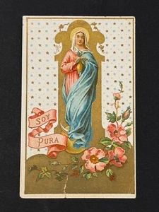 holy card chromolithography santino "VIRGIN MARY" PUBLICIDAD CHOCOLATE - Picture 1 of 2
