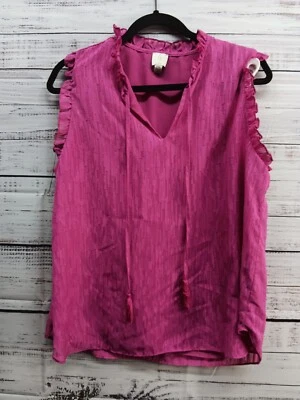 Blusa Joie Para Mujer Grande Boho Rosa Sin Mangas Transparente Ligera Foto 1 de 4