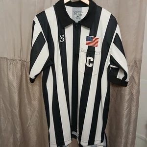 Smitty  Black &White Stripes  Referee Shirt Performance Mesh Made In The USA - Picture 1 of 17
