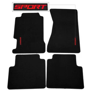 For 96-98 Acura TL Floor Mat Carpet Black Nylon Non-slip Front Rear w/ Red SPORT - Picture 1 of 3