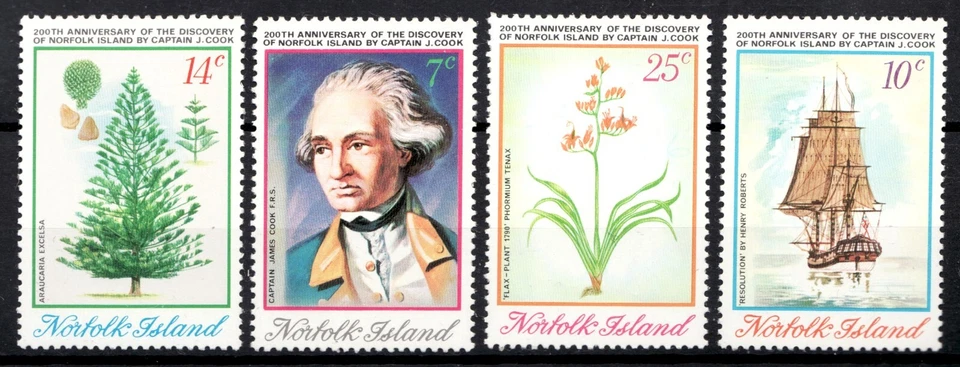 1974 Norfolk Island Sc #175-78 Discovery of Norfolk Island by Capt Cook MNH Cv$5 - Image 1 of 1