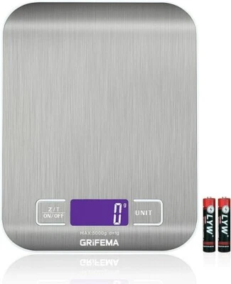GRIFEMA GA2002 Bilancia da Cucina Smart Digitale con Funzione Tare,5kg/11 lbs Pr - Immagine 1 di 4