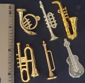 Christmas Ornaments Gold Musical Instruments Smaller w Loops S24g, Select: Type - Picture 1 of 3
