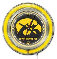 University of Iowa Clock w/ Double Neon Ring
