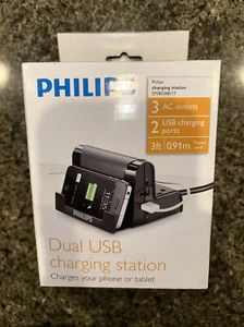 Philips Ultra Slim USB Charger - 2 AC Outlets 2 USB Ports C01 - Picture 1 of 5