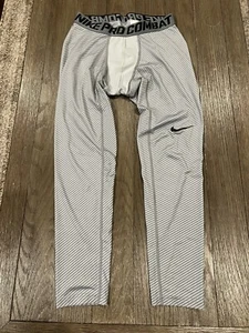 Boys Nike Pro Combat spandex Gray Compression Tights Large - Picture 1 of 1
