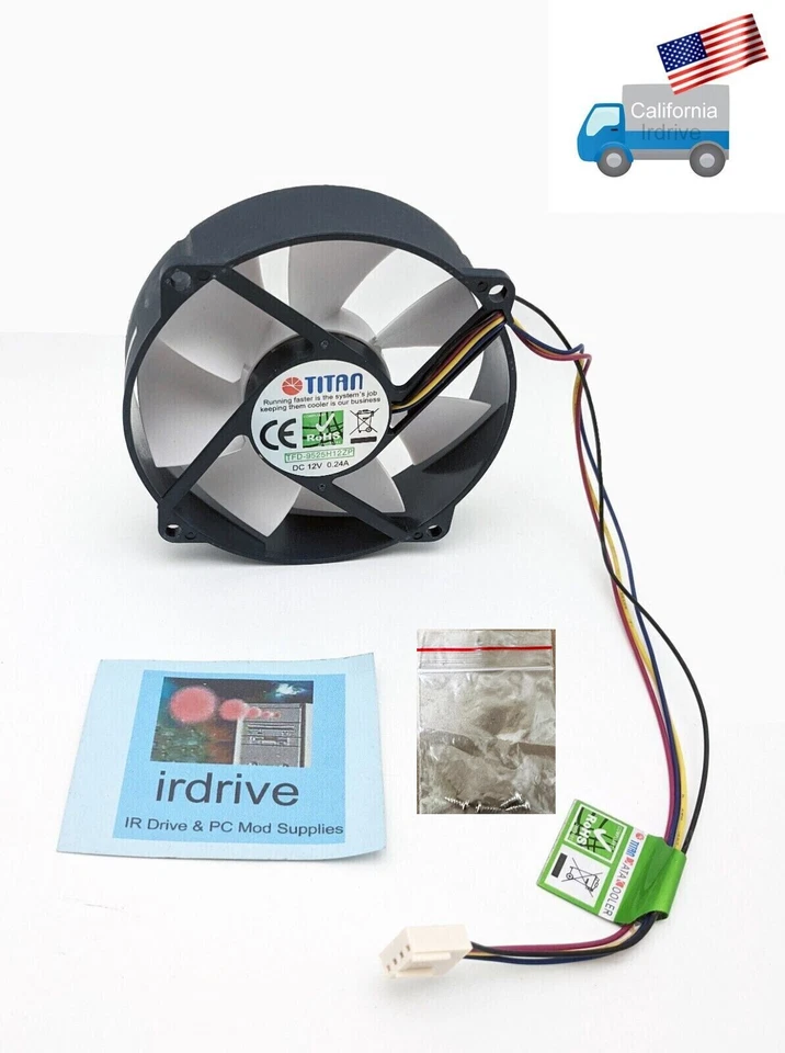 New Titan Replacement 95mm Diameter PWM CPU Cooling Fan on 80-mm Cooler Frame - Image 1 of 4