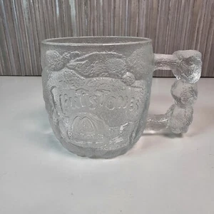 Official Flintstones Glass Cup Mug 1993 McDonalds Rocky Road Made In USA - Picture 1 of 12