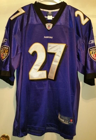 NFL Reebok Baltimore Ravens Ray Rice 27 Sewn Jersey Shirt Top Size 54 Mens Women Cover