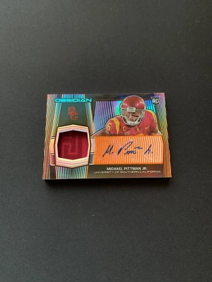 MICHAEL PITTMAN JR /25 RPA RC AUTO JERSEY LOGO PATCH ORANGE PRIZMS 2020 OBSIDIAN - Image 1 of 2