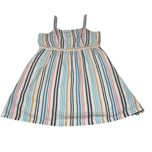 Striped Sleeveless Sundress LOFT Outlet Womens Size L Linen Blend Pockets - Picture 1 of 8