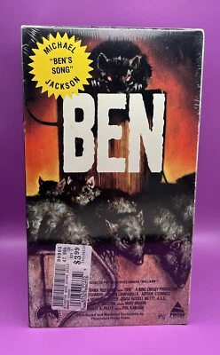 BEN VHS Prism Horror Killer Rats Cult Film NEW SEALED Michael Jackson Willard - Image 1 of 3
