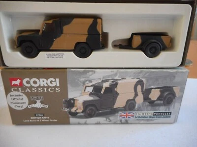 Corgi Classics 07501 Land Rover & 2 Wheel Trailer British Army 1:43 Ltd Ed + Box - Image 1 of 4