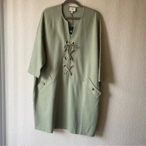 Tuckernuck Sage Green Ellington Dress Lace Up Size XXXL NEW - Picture 1 of 9