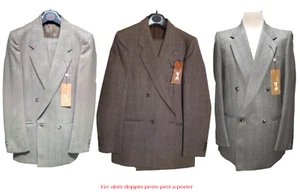 Men's Winter Pure Wool Double Breasted Classic Hazelnut Suit - Picture 1 of 54