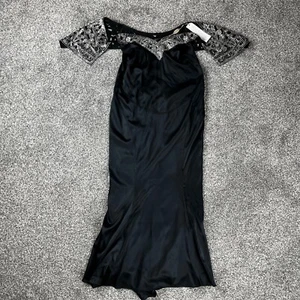 Nocturne Womens Evening Silk Dress Size 10 UK 6 US M Beaded Rhinestones - Picture 1 of 17