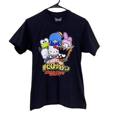 Hello Kitty & Friends Unisex T-Shirt Size Small My Hero Academia Crossover Black - Image 1 of 4