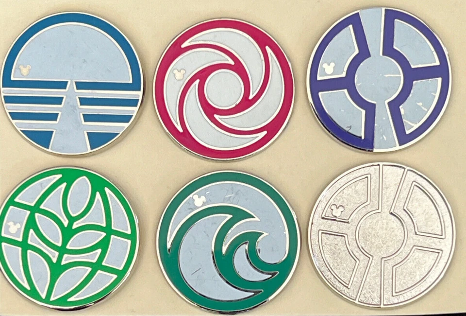 Complete Set of Disney EPCOT Center Logos 2015 Hidden Mickey Pins - Image 1 of 1