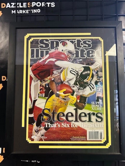 Santonio Holmes Signed Sports Illustrated Framed SI Magazine 16x20 JSA COA - Image 1 of 1