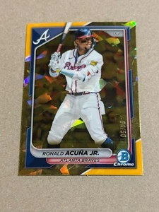 2024 Bowman Chrome Sapphire - #29 Ronald Acuna Jr. GOLD Refractor /50 -FREE SHIP - Picture 1 of 2